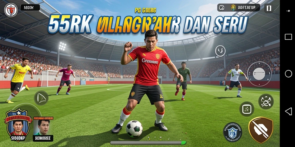 Gambar menampilkan aksi seru dalam game olahraga 55RK.