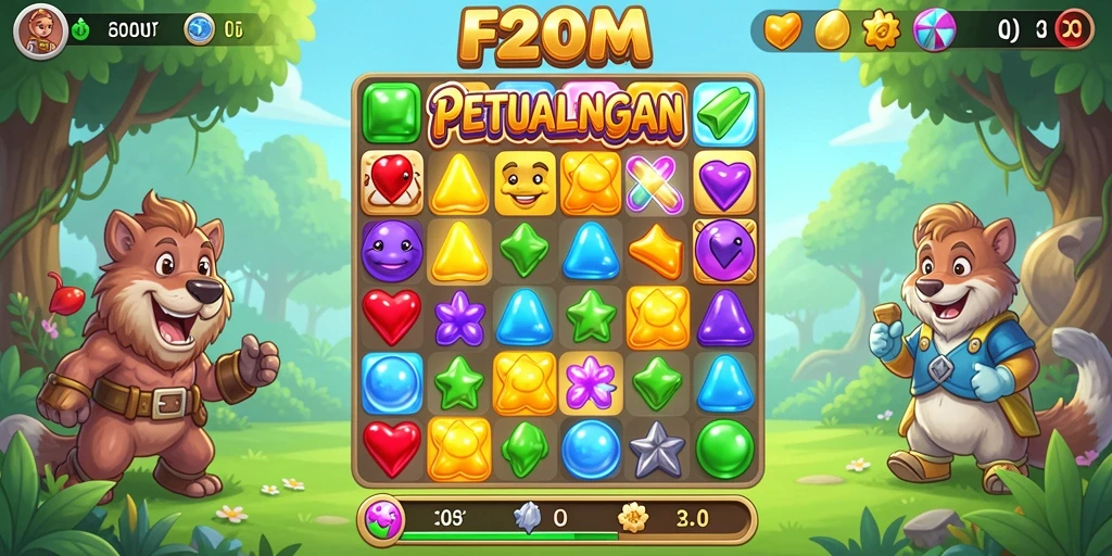 Gameplay seru F200M dengan tantangan Match-3 yang menakjubkan.