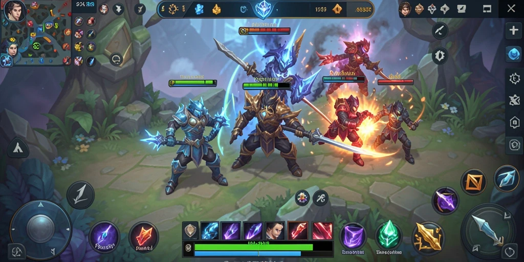 Tangkapan layar menunjukkan aksi intens gameplay MOBA di GANAS33.