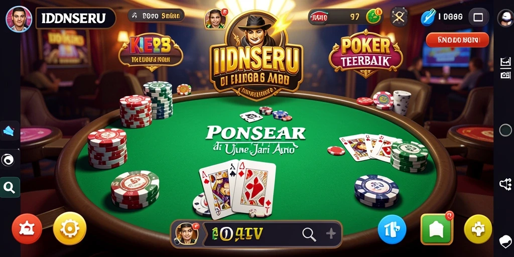 Tampilan gameplay Poker yang menarik dan interaktif di IDNSERU.
