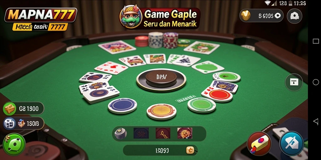 Screenshot gameplay MAPNA777 menunjukkan suasana seru permainan Gaple.