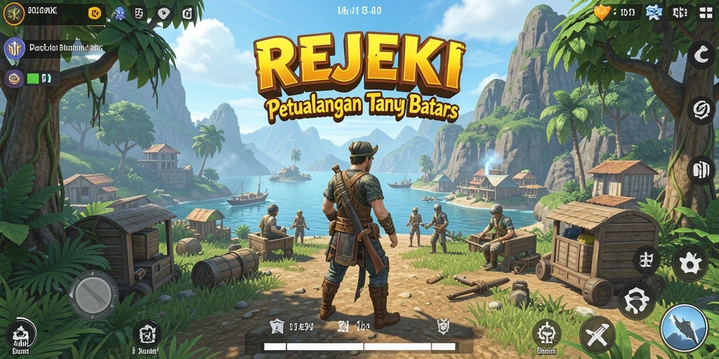 Tampilan gameplay REJEKI yang menampilkan dunia terbuka yang luas.