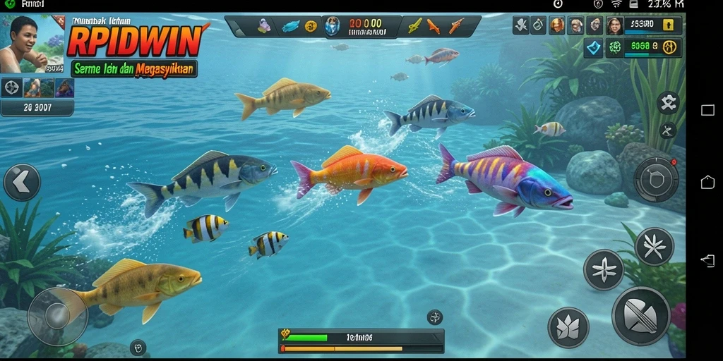 Screenshot RPIDWIN menampilkan aksi menembak ikan yang seru.