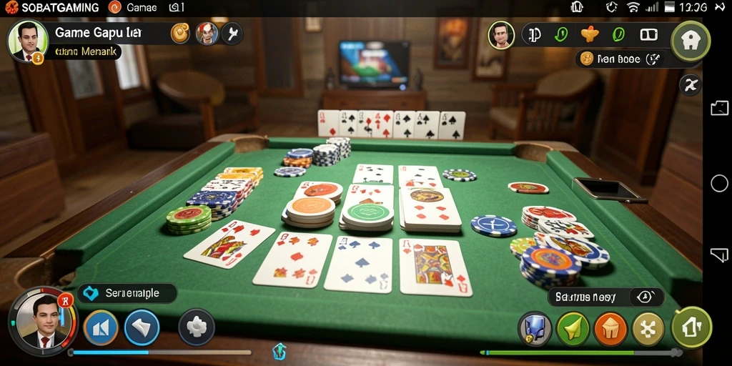 Tampilan gameplay Gaple yang menarik dan seru.