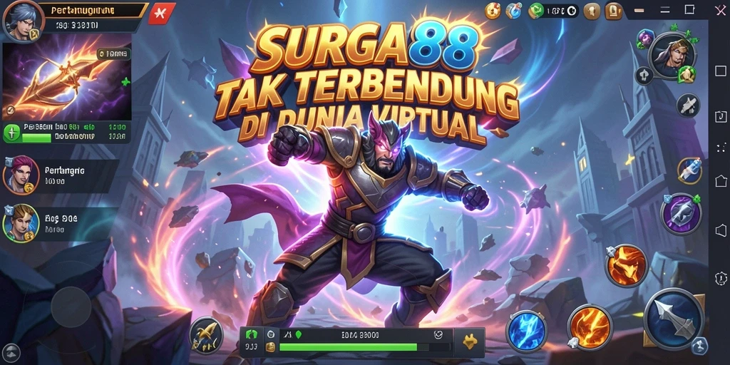 Tangkapan layar gameplay SURGA88 dengan aksi pertarungan yang mendebarkan.